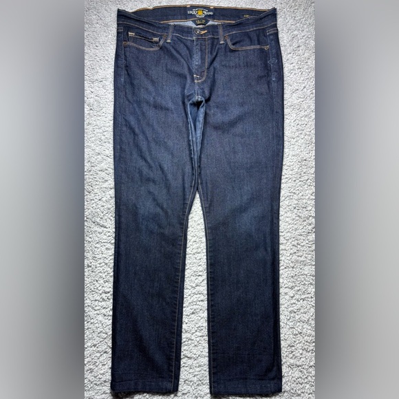 Lucky Brand Jeans Womens 12 Sofia Skinny Dark Wash Mid Rise Classic Clean Denim - Picture 1 of 6